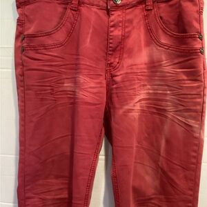 Ladies Platini Black Label Red Jeans size 36